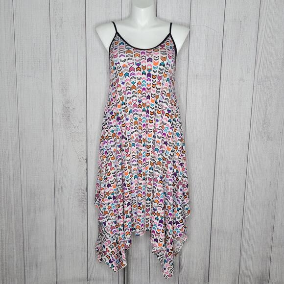 VTG y2k Arrow Print Handkerchief Dress, sz 2X - Picture 1 of 4